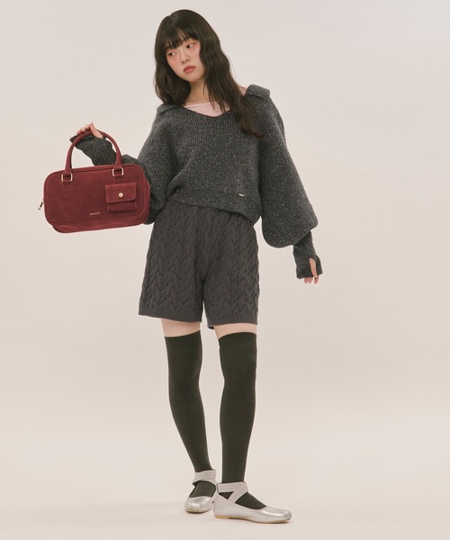 loin nuit（ロワンニュイ）の「sequin volume sleeve knit / スパンコールボリュームスリーブニット（ニット/セーター・レディース・アイボリー/チャコールグレー/ネイビー/テラコッタ・FREE）」の14枚目の写真