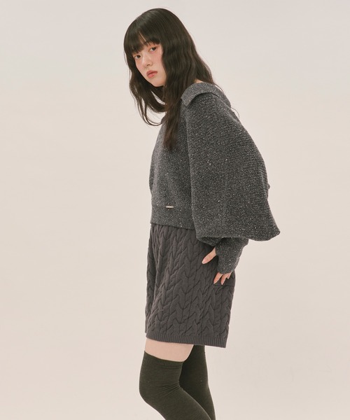 loin nuit（ロワンニュイ）の「sequin volume sleeve knit
