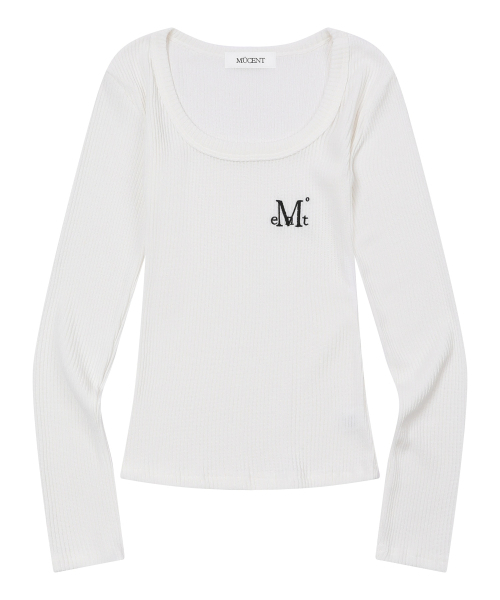 MUCENT（ムセント）の「エラ ユーネックリブ長袖Tシャツ (6カラー)（Tシャツ/カットソー・レディース・Beige/PINK/ブラック/グレー/ブラウン/アイボリー・FREE）」の14枚目の写真