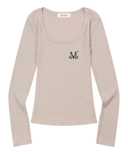 MUCENT（ムセント）の「エラ ユーネックリブ長袖Tシャツ (6カラー)（Tシャツ/カットソー・レディース・Beige/PINK/ブラック/グレー/ブラウン/アイボリー・FREE）」の18枚目の写真