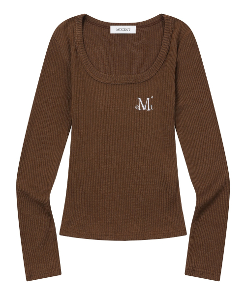 MUCENT（ムセント）の「エラ ユーネックリブ長袖Tシャツ (6カラー)（Tシャツ/カットソー・レディース・Beige/PINK/ブラック/グレー/ブラウン/アイボリー・FREE）」の22枚目の写真