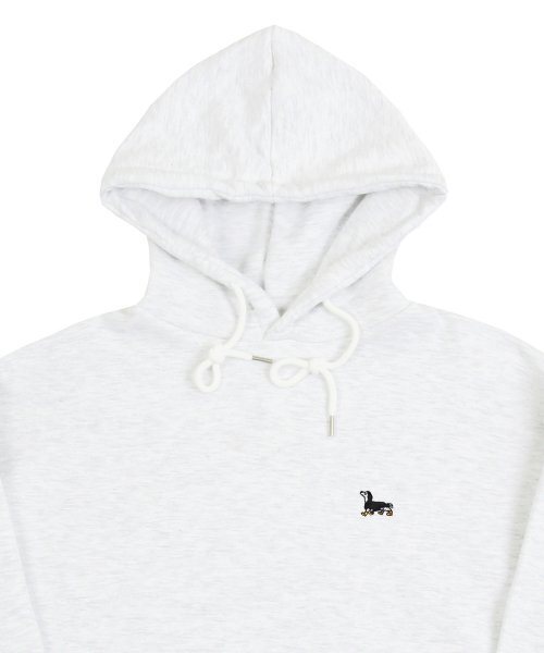GRAVER（グレーバー）の「[UNISEX]イエローブーツパフィー刺繍フードティー_メランジホワイト（パーカー・レディース・ホワイト・SMALL/MEDIUM/LARGE/X-LARGE）」の4枚目の写真