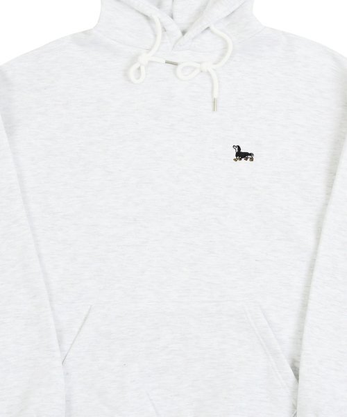 GRAVER（グレーバー）の「[UNISEX]イエローブーツパフィー刺繍フードティー_メランジホワイト（パーカー・レディース・ホワイト・SMALL/MEDIUM/LARGE/X-LARGE）」の5枚目の写真