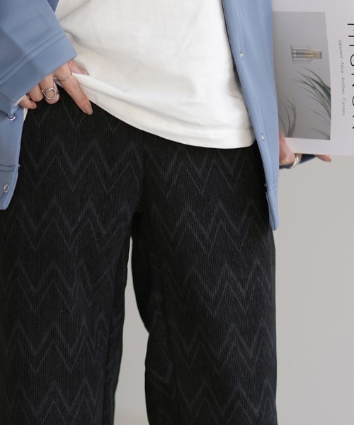 HUG.U(ハグユー)の「ヘリンボーン柄 暖か裏ボアパンツ(その他パンツ・レディース・カーキ/ブラック・M(トール丈)/L(トール丈)/M(レギュラー丈)/L(レギュラー丈))」の9枚目の写真