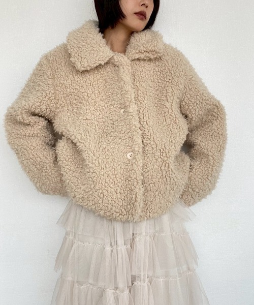 AMAIL(アマイル)の「Fuzzy Jacket(その他アウター・レディース・ベージュ/ブラウン・FREE)」の2枚目の写真