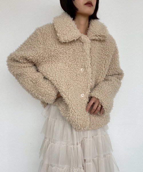 AMAIL(アマイル)の「Fuzzy Jacket(その他アウター・レディース・ベージュ/ブラウン・FREE)」の12枚目の写真