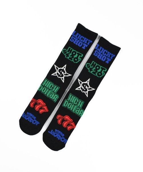 HUF(ハフ)の「【C-HUF2】【HUF/ハフ】LUCKY CREW SOCK SK00881(ソックス/靴下・メンズ・ブラック・O/S)」の2枚目の写真