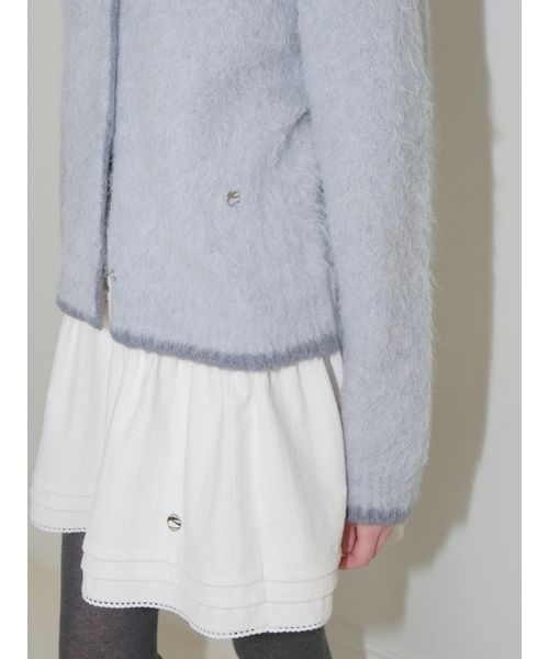 ETMON（エトモン）の「Hairy Yarn Knit Cardigan, Greyish Blue（カーディガン/ボレロ・レディース・その他・F）」の3枚目の写真