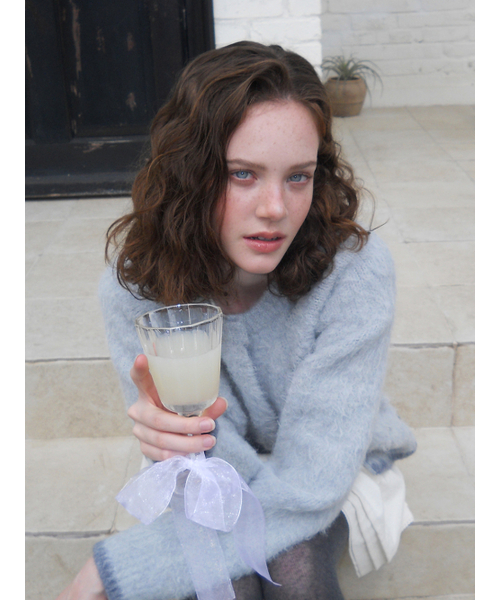 ETMON（エトモン）の「Hairy Yarn Knit Cardigan, Greyish Blue（カーディガン/ボレロ・レディース・その他・F）」の5枚目の写真