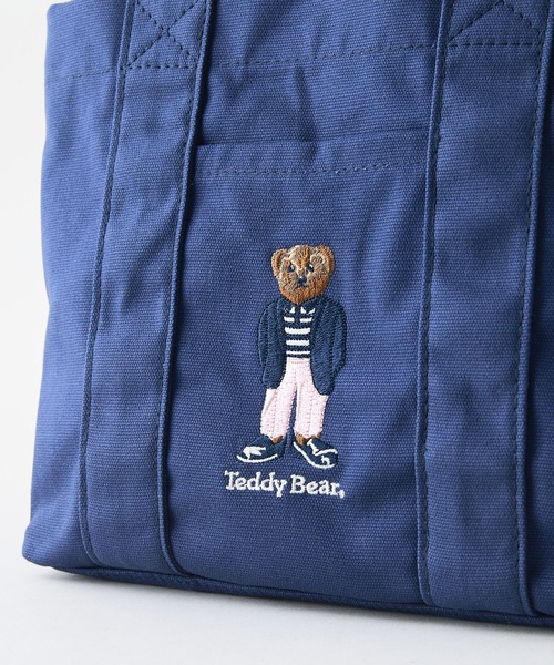 JEANS MATE(ジーンズメイト)の「【TEDDY BEAR】【人気テディベア刺繍】キャンバス ミニトートバッグ 仕切り付 レトロ可愛い ランチトート ミニバッグ(トートバッグ・レディース・ブラック/ネイビー・FREE)」の10枚目の写真