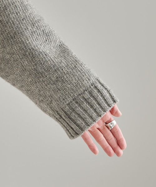 PUAL CE CIN(ピュアルセシン)の「シェットランドウール求心ニットプルオーバー(ニット/セーター・レディース・ブラック/グレー・FREE)」の7枚目の写真