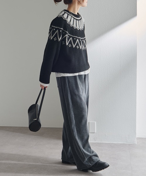 PUAL CE CIN(ピュアルセシン)の「シェットランドウール求心ニットプルオーバー(ニット/セーター・レディース・ブラック/グレー・FREE)」の10枚目の写真