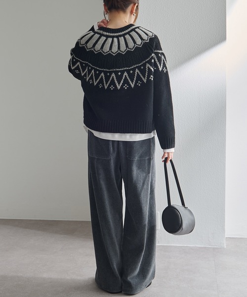 PUAL CE CIN(ピュアルセシン)の「シェットランドウール求心ニットプルオーバー(ニット/セーター・レディース・ブラック/グレー・FREE)」の11枚目の写真