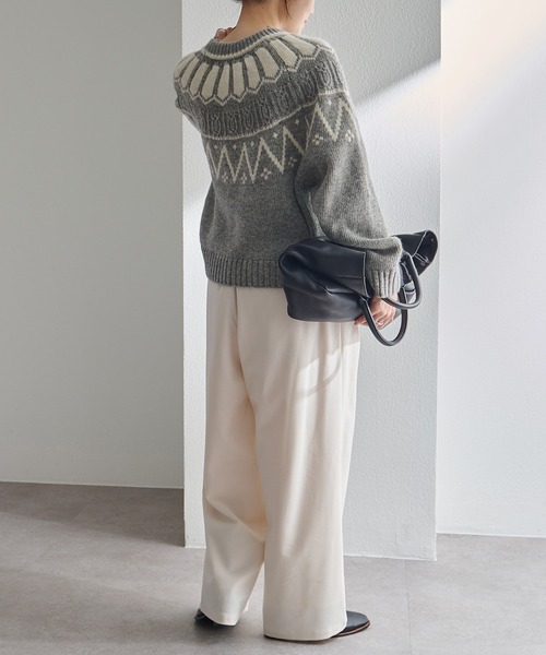 PUAL CE CIN(ピュアルセシン)の「シェットランドウール求心ニットプルオーバー(ニット/セーター・レディース・ブラック/グレー・FREE)」の17枚目の写真