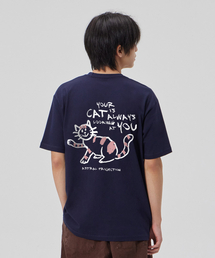 [ドゥドゥルキャット]コットンルーズフィット半袖Tシャツ_スペースネイビー