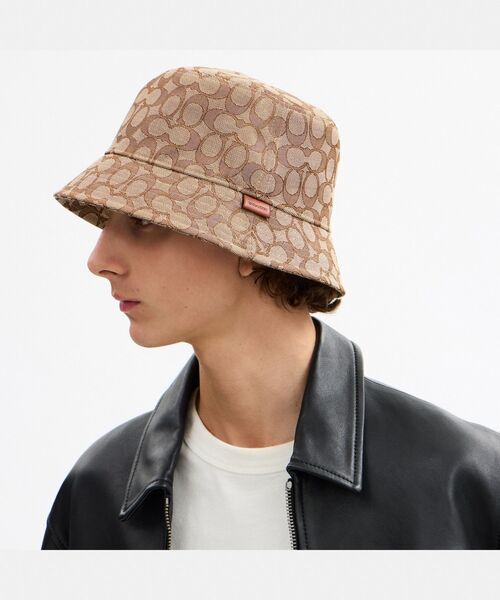 COACH（コーチ）の「シグネチャー ジャカード バケット ハット（ハット・レディース・ベージュ系その他・(M/L)/XS/S）」の4枚目の写真