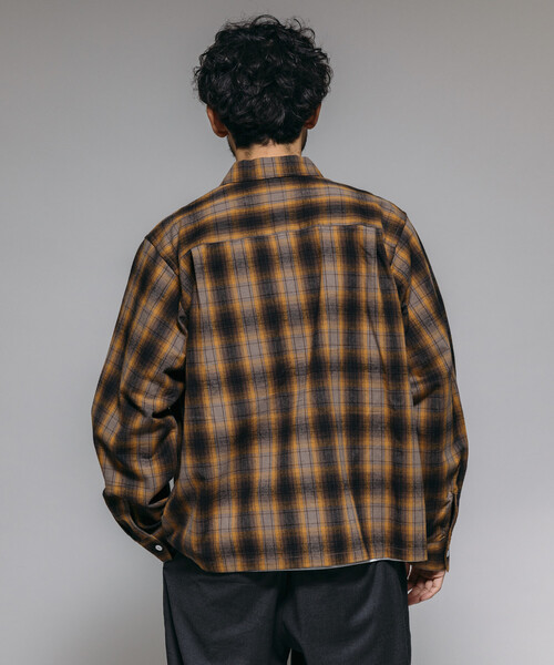 RED KAP（レッドキャップ）の「RED KAP/レッドキャップ 別注 フランネル クロップド ロングスリーブ ワークチェックシャツ（シャツ/ブラウス・メンズ・ブラウン/ブラック/マスタード・LARGE/MEDIUM）」の4枚目の写真