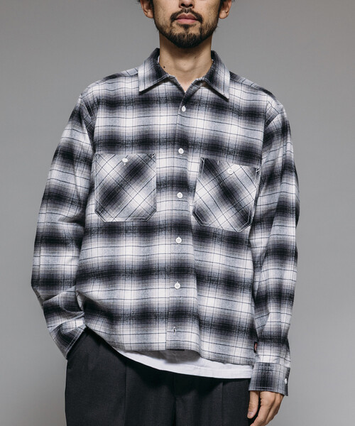 RED KAP（レッドキャップ）の「RED KAP/レッドキャップ 別注 フランネル クロップド ロングスリーブ ワークチェックシャツ（シャツ/ブラウス・メンズ・ブラウン/ブラック/マスタード・LARGE/MEDIUM）」の6枚目の写真