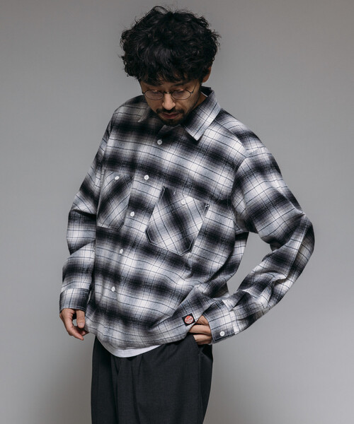 RED KAP（レッドキャップ）の「RED KAP/レッドキャップ 別注 フランネル クロップド ロングスリーブ ワークチェックシャツ（シャツ/ブラウス・メンズ・ブラウン/ブラック/マスタード・LARGE/MEDIUM）」の9枚目の写真