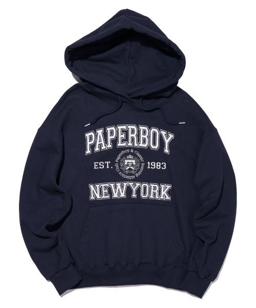 PAPERBOY(ペーパーボーイ)の「ニューヨークアーチフードパーカー-ネイビー(パーカー・レディース・その他・LARGE/MEDIUM/SMALL/X-LARGE)」の1枚目の写真