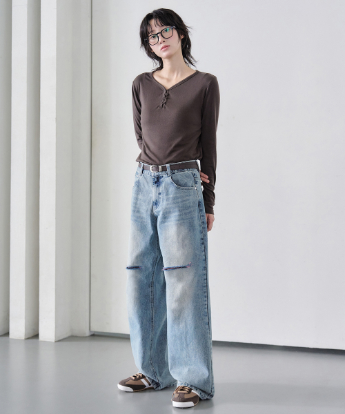 DECET WOMEN（デケット ウーマン）の「カットワイドジーンズ DCWPT009LBlueB（デニムパンツ・レディース・その他・SMALL/MEDIUM/LARGE/X-SMALL）」の18枚目の写真