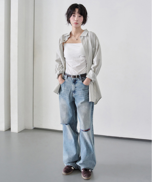 DECET WOMEN（デケット ウーマン）の「カットワイドジーンズ DCWPT009LBlueB（デニムパンツ・レディース・その他・SMALL/MEDIUM/LARGE/X-SMALL）」の19枚目の写真