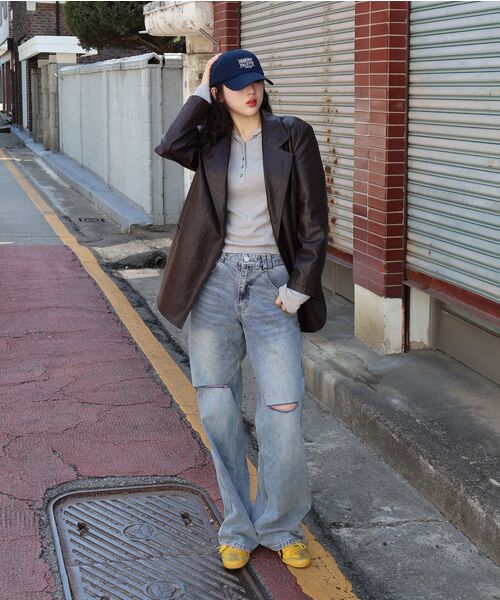 DECET WOMEN（デケット ウーマン）の「カットワイドジーンズ DCWPT009LBlueB（デニムパンツ・レディース・その他・SMALL/MEDIUM/LARGE/X-SMALL）」の9枚目の写真