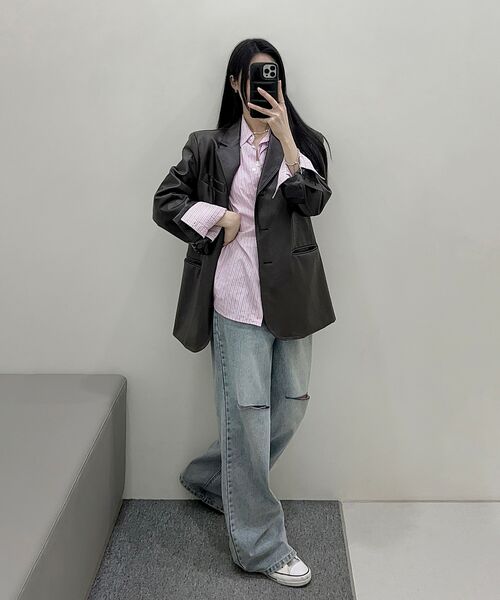 DECET WOMEN（デケット ウーマン）の「カットワイドジーンズ DCWPT009LBlueB（デニムパンツ・レディース・その他・SMALL/MEDIUM/LARGE/X-SMALL）」の2枚目の写真