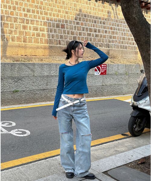 DECET WOMEN（デケット ウーマン）の「カットワイドジーンズ DCWPT009LBlueB（デニムパンツ・レディース・その他・SMALL/MEDIUM/LARGE/X-SMALL）」の3枚目の写真