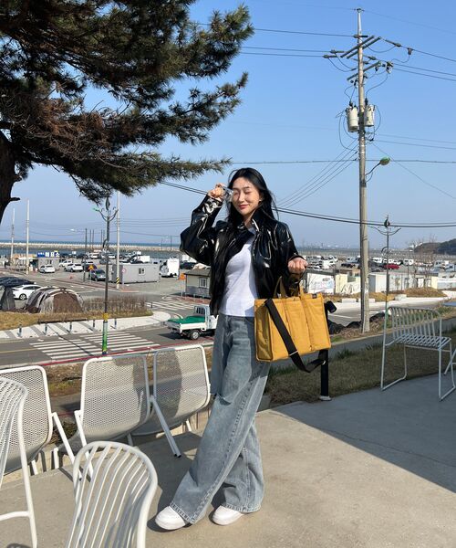 DECET WOMEN（デケット ウーマン）の「カットワイドジーンズ DCWPT009LBlueB（デニムパンツ・レディース・その他・SMALL/MEDIUM/LARGE/X-SMALL）」の6枚目の写真