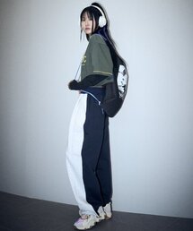 DEMARC（ドゥマーク）の「カラー マッチ サイド ワンタック ワイド ストリング パンツ ホワイト&ネイビー（スウェットパンツ）」