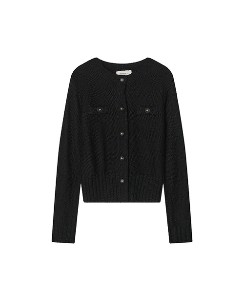 MAYVERU(メイバーユー)の「Shawble tweed knitwear _ Black(カーディガン/ボレロ・レディース・その他・FREE)」の1枚目の写真