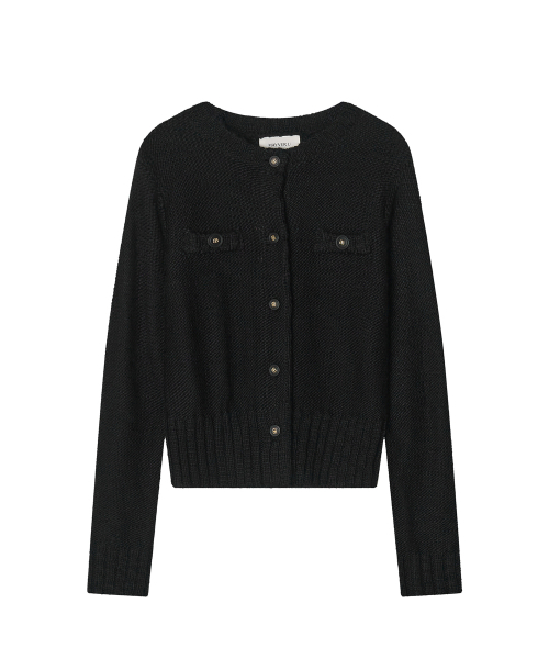 MAYVERU(メイバーユー)の「Shawble tweed knitwear _ Black(カーディガン/ボレロ・レディース・その他・FREE)」の3枚目の写真