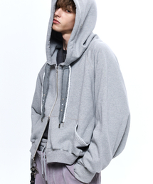 RSSC（アールエスエスシー）の「DENIM STRAP CROP HOOD ZIPUP - MELANGE（パーカー）」