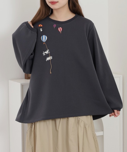 Quelle Chance(ケルシャンス)の「配色ステッチポケット刺繍ワンピース(Tシャツ/カットソー・レディース・キナリ/ブラック/チャコールグレー・M/L)」の16枚目の写真