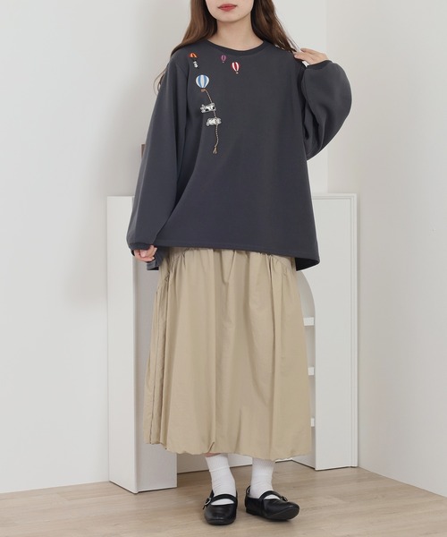 Quelle Chance(ケルシャンス)の「配色ステッチポケット刺繍ワンピース(Tシャツ/カットソー・レディース・キナリ/ブラック/チャコールグレー・M/L)」の20枚目の写真