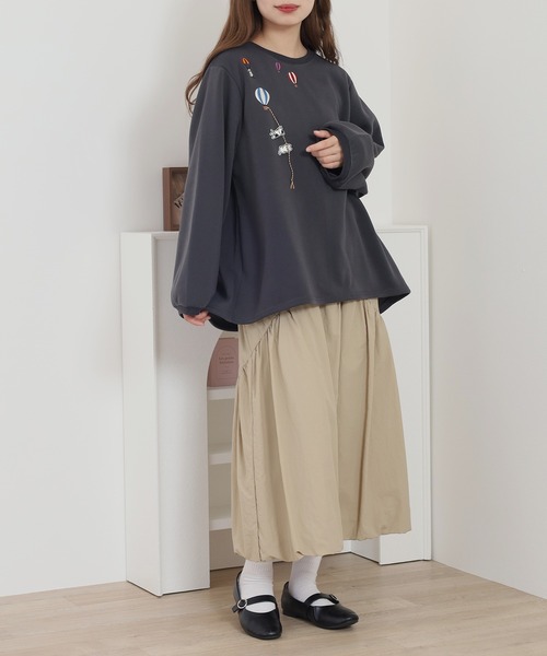 Quelle Chance(ケルシャンス)の「配色ステッチポケット刺繍ワンピース(Tシャツ/カットソー・レディース・キナリ/ブラック/チャコールグレー・M/L)」の21枚目の写真