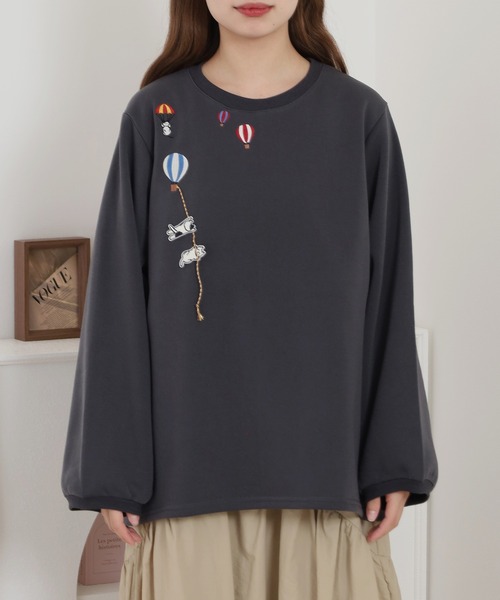 Quelle Chance(ケルシャンス)の「配色ステッチポケット刺繍ワンピース(Tシャツ/カットソー・レディース・キナリ/ブラック/チャコールグレー・M/L)」の22枚目の写真