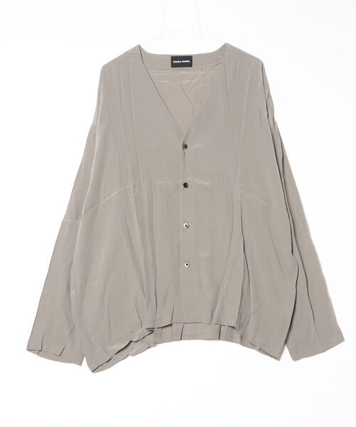 DANKE SCHON（ダンケシェーン）の「Dankeschon/ダンケシェーン/Cupro Rayon Cardigan/キュプラレーヨンカーディガン（カーディガン/ボレロ・レディース・モスグリーン/ピンク・F）」の2枚目の写真