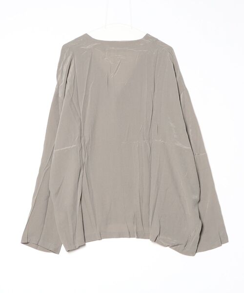 DANKE SCHON（ダンケシェーン）の「Dankeschon/ダンケシェーン/Cupro Rayon Cardigan/キュプラレーヨンカーディガン（カーディガン/ボレロ・レディース・モスグリーン/ピンク・F）」の3枚目の写真