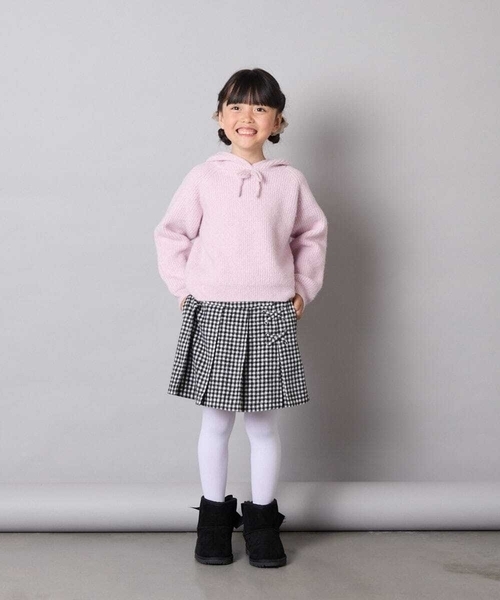 a.v.v（アーヴェヴェ）の「[120-160]【おうちで洗える】とろふわニットパーカー（ニット/セーター・キッズ・チャコールグレー/ライトピンク・130/140/150/160/120）」の10枚目の写真