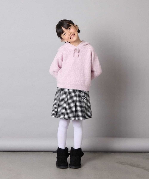 a.v.v（アーヴェヴェ）の「[120-160]【おうちで洗える】とろふわニットパーカー（ニット/セーター・キッズ・チャコールグレー/ライトピンク・130/140/150/160/120）」の12枚目の写真