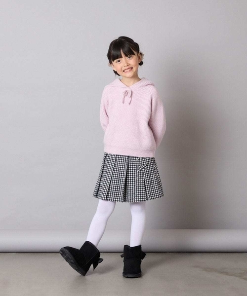 a.v.v（アーヴェヴェ）の「[120-160]【おうちで洗える】とろふわニットパーカー（ニット/セーター・キッズ・チャコールグレー/ライトピンク・130/140/150/160/120）」の13枚目の写真