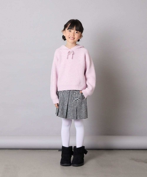 a.v.v（アーヴェヴェ）の「[120-160]【おうちで洗える】とろふわニットパーカー（ニット/セーター・キッズ・チャコールグレー/ライトピンク・130/140/150/160/120）」の15枚目の写真