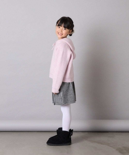 a.v.v（アーヴェヴェ）の「[120-160]【おうちで洗える】とろふわニットパーカー（ニット/セーター・キッズ・チャコールグレー/ライトピンク・130/140/150/160/120）」の16枚目の写真