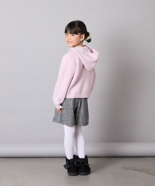 a.v.v（アーヴェヴェ）の「[120-160]【おうちで洗える】とろふわニットパーカー（ニット/セーター・キッズ・チャコールグレー/ライトピンク・130/140/150/160/120）」の18枚目の写真