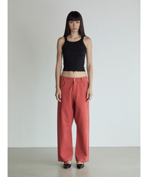 Stitch Lowrise Cotton Pants_Red