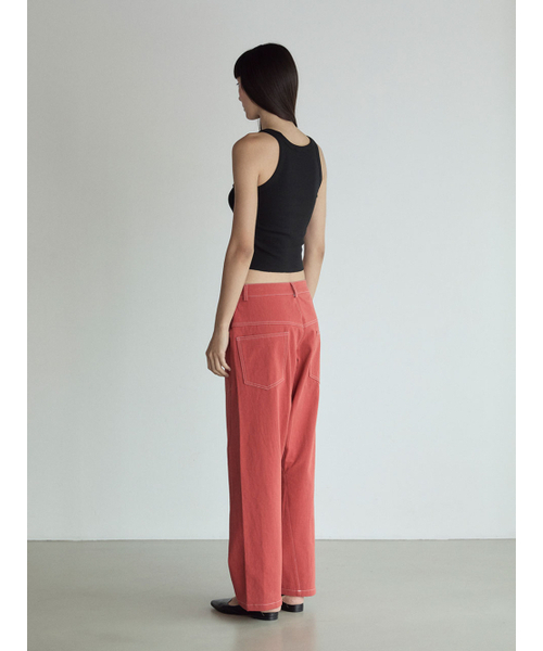 VISUS(ヴィスシュ)の「Stitch Lowrise Cotton Pants_Red(その他パンツ・レディース・その他・FREE)」の3枚目の写真