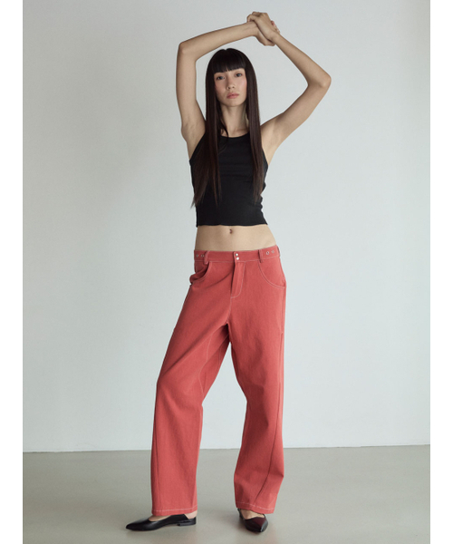 VISUS(ヴィスシュ)の「Stitch Lowrise Cotton Pants_Red(その他パンツ・レディース・その他・FREE)」の5枚目の写真