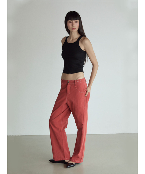 VISUS(ヴィスシュ)の「Stitch Lowrise Cotton Pants_Red(その他パンツ・レディース・その他・FREE)」の7枚目の写真